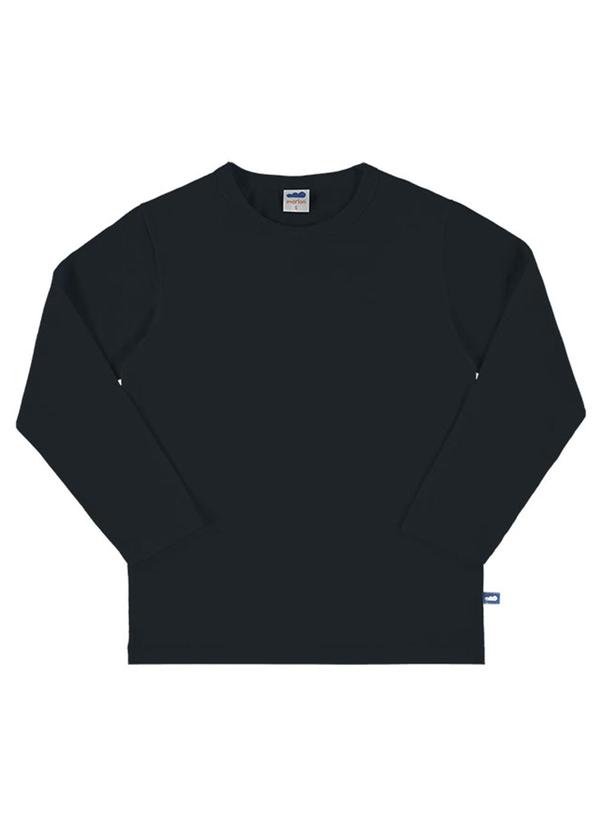 Marlan - Camiseta Manga Longa em Meia Malha Preto