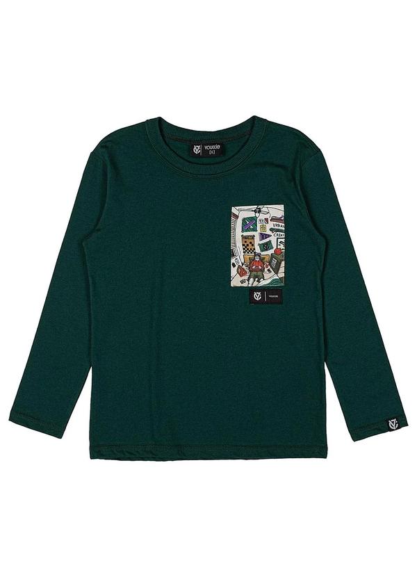 Youccie - Camiseta Manga Longa Estampa Pizza Monster Verde