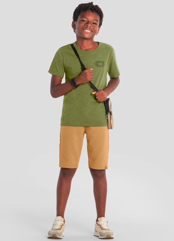 Brandili - Bermuda Infantil Menino Canelada Marrom 2