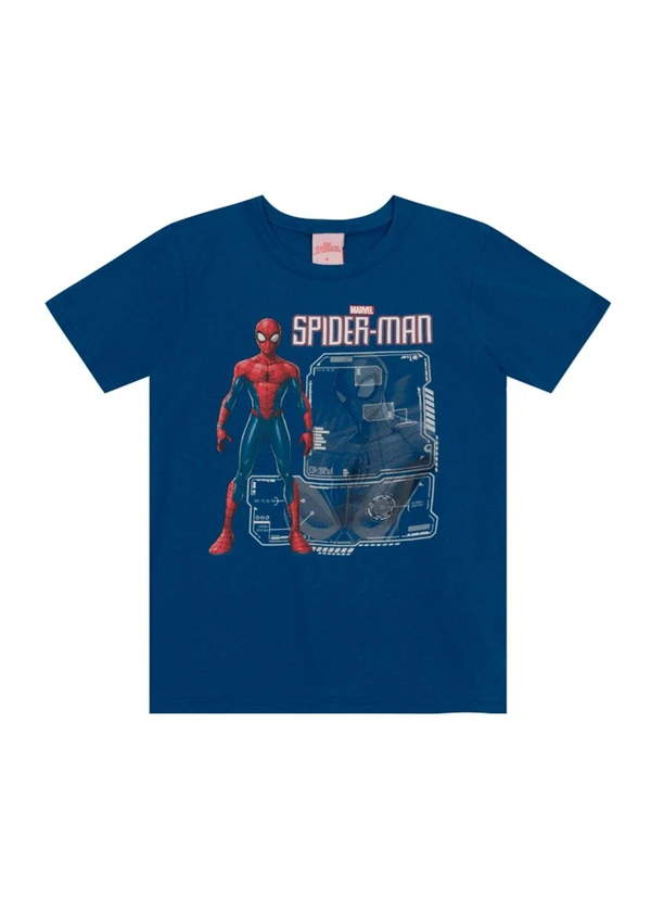 Brandili - Camiseta do Homem-Aranha Metalizado Azul