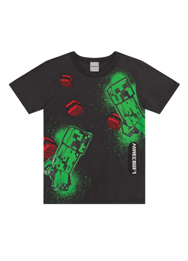 Brandili - Camiseta Infantil do Minecraft em Gel Cinza