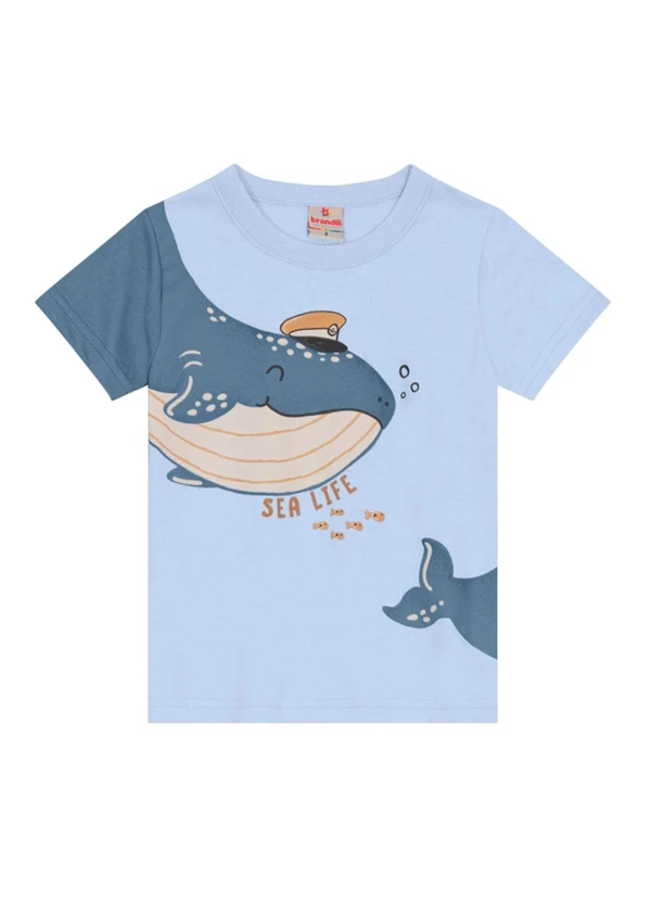 Brandili - Camiseta Infantil Menino de Baleia Azul