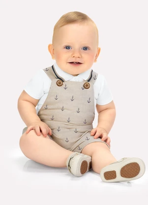 Milon - Conjunto Bebê Menino Âncoras Branco - MILON