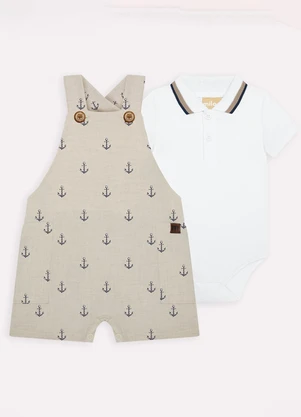 Milon - Conjunto Bebê Menino Âncoras Branco - MILON