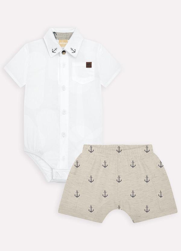 Milon - Conjunto Bebê Menino Âncoras Branco 2