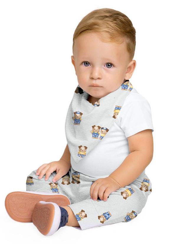 Milon - Conjunto Bebê Menino Bichinhos Branco