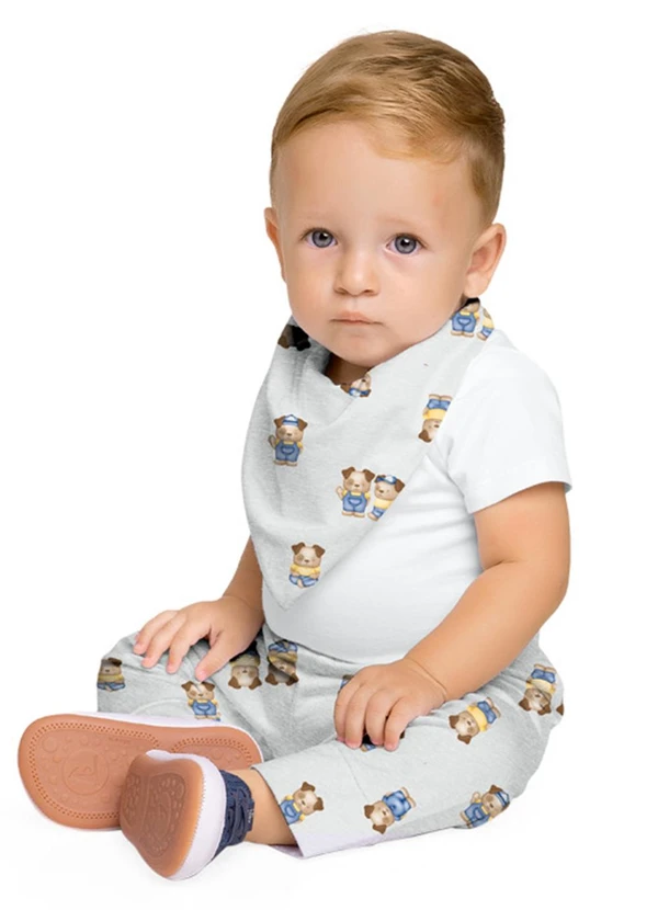 Milon - Conjunto Bebê Menino Bichinhos Branco