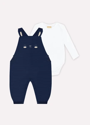 Milon - Conjunto Bebê Menino Bordado  Azul - MILON