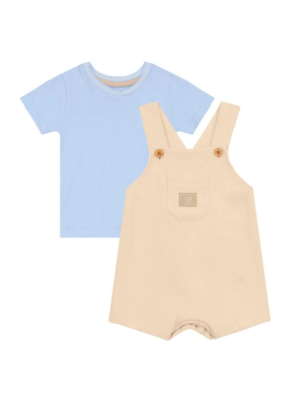 Brandili Mundi - Conjunto Bebê Menino com Jardineira Azul