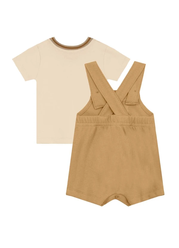 Brandili Mundi - Conjunto Bebê Menino com Jardineira Bege 5