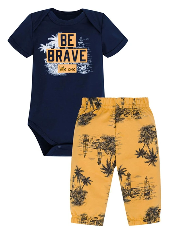 Milon - Conjunto Bebê Menino Estampa Azul