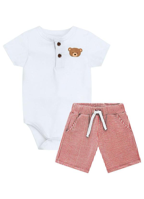 Milon - Conjunto Bebê Menino Estampa Branco