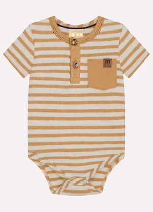 Milon - Conjunto Bebê Menino Listrado Marrom - MILON