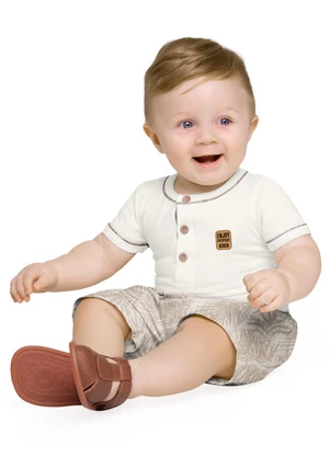 Milon - Conjunto Bebê Menino Off White - MILON