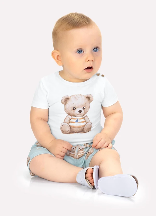 Milon - Conjunto Bebê Menino Ursinhos Branco