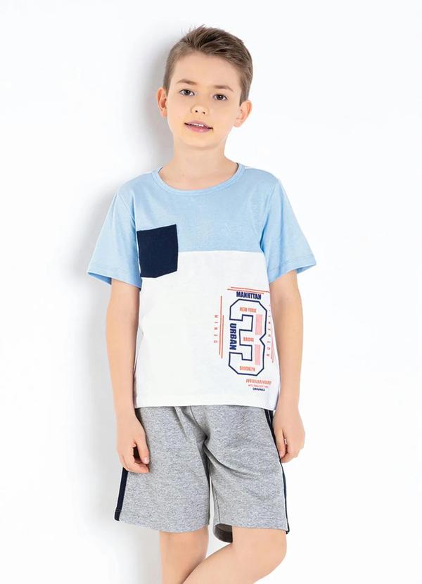 Outlet - Conjunto Infantil Branco/Azul/Mescla