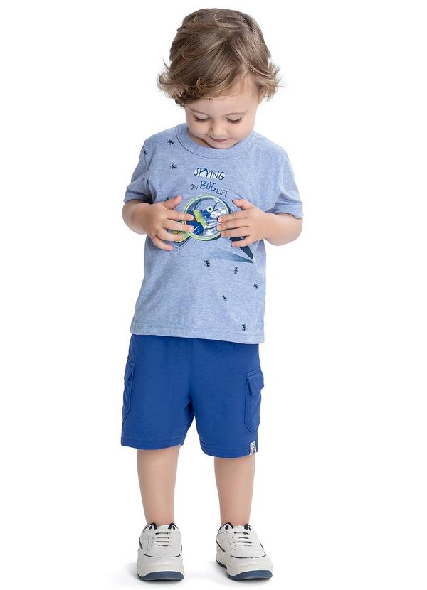 Elian - Conjunto Infantil Camiseta e Bermuda Azul