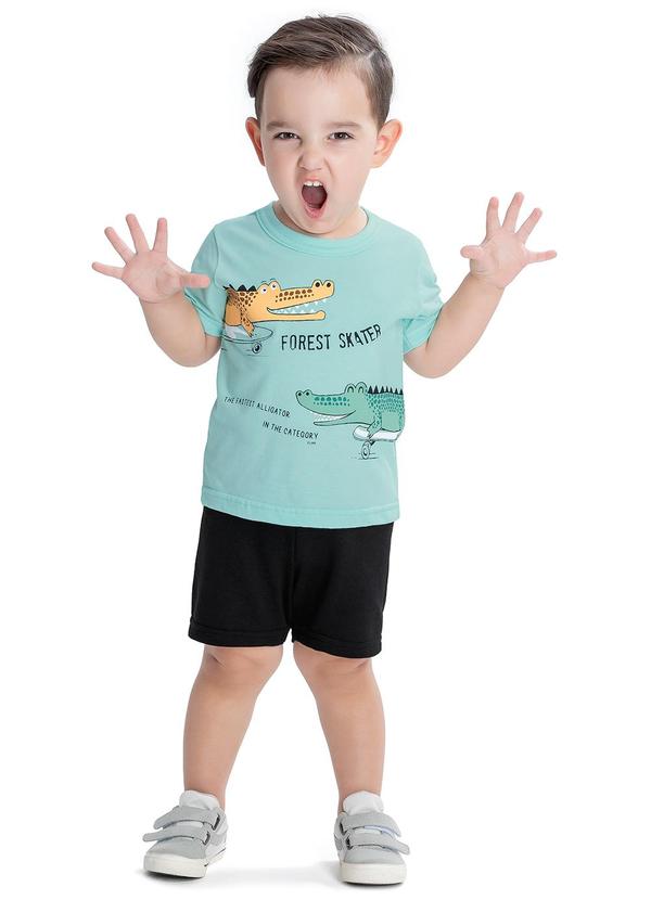 Elian - Conjunto Infantil Camiseta e Bermuda Azul