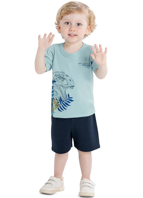 Elian - Conjunto Infantil Camiseta e Bermuda Azul