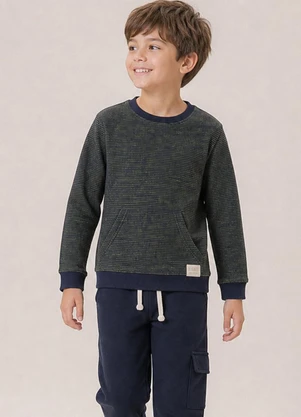 Bugbee - Conjunto Infantil em Malha Azul - BUGBEE