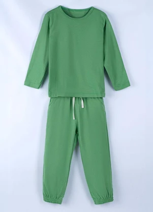 Bugbee - Conjunto Infantil em Malha e Suedine Verde - BUGBEE