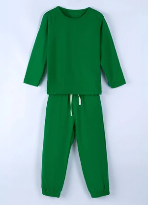 Bugbee - Conjunto Infantil em Malha e Suedine Verde - BUGBEE
