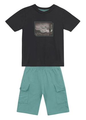 Mundi - Conjunto Infantil Menino de Cacto Cinza - MUNDI