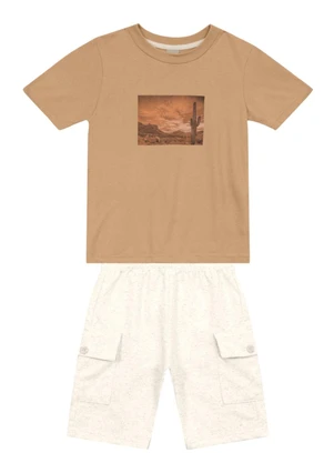 Brandili Mundi - Conjunto Infantil Menino de Cacto Marrom - BRANDILI MUNDI