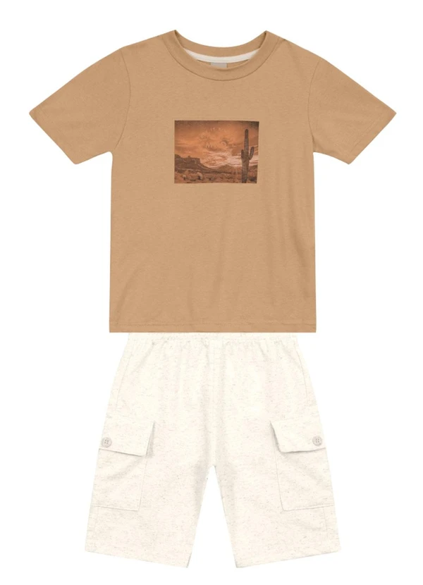 Brandili Mundi - Conjunto Infantil Menino de Cacto Marrom