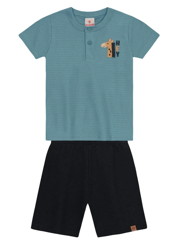 Brandili - Conjunto Infantil Menino de Girafa Azul 2