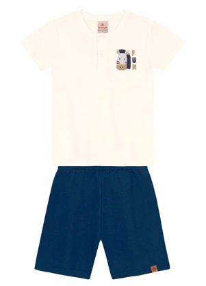 Brandili - Conjunto Infantil Menino de Girafa Bege - BRANDILI