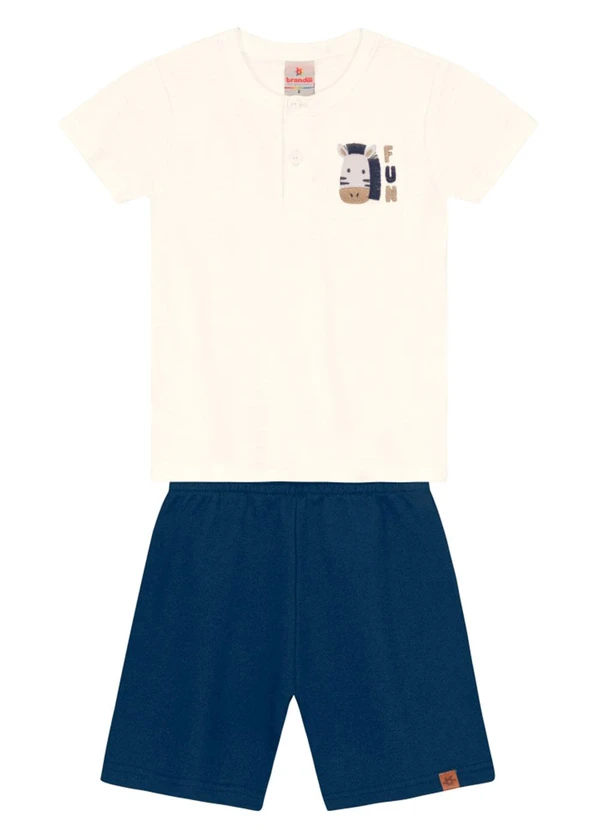 Brandili - Conjunto Infantil Menino de Girafa Bege