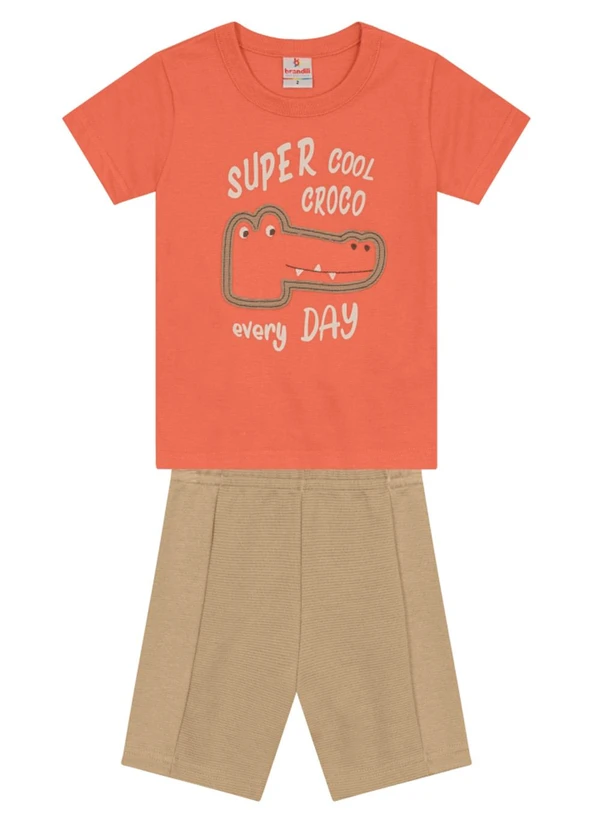 Brandili - Conjunto Infantil Menino de Jacaré Laranja 2