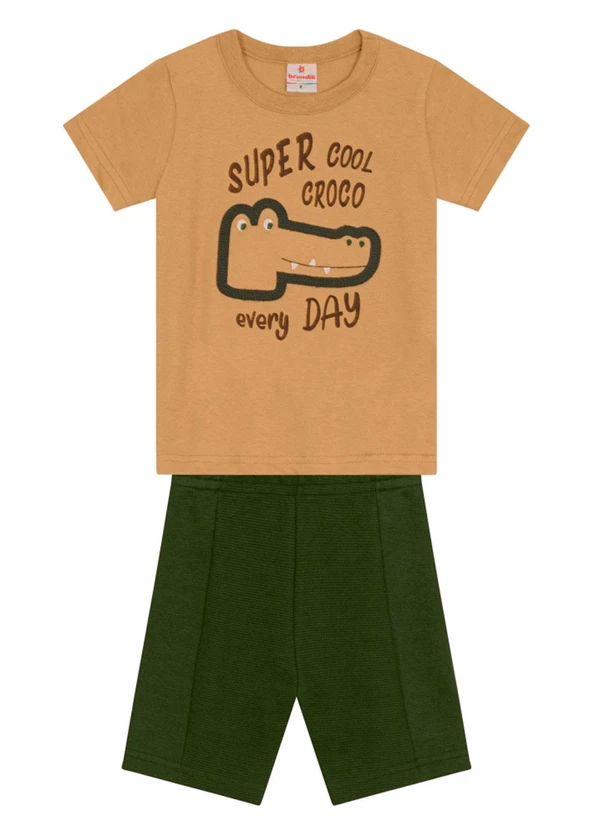 Brandili - Conjunto Infantil Menino de Jacaré Marrom