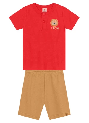 Brandili - Conjunto Infantil Menino de Leãozinho Vermelho - BRANDILI