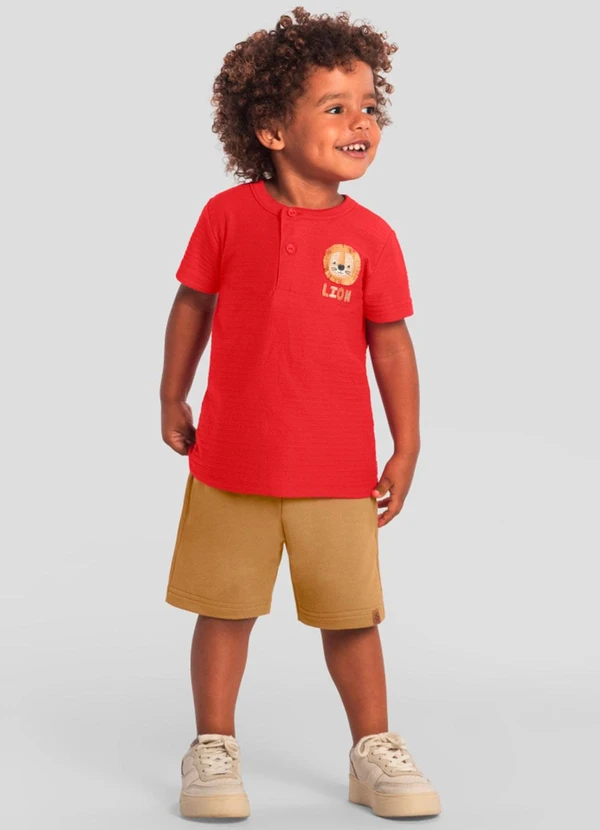 Brandili - Conjunto Infantil Menino de Leãozinho Vermelho
