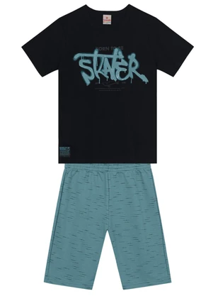 Brandili - Conjunto Infantil Menino de Skate Preto - BRANDILI