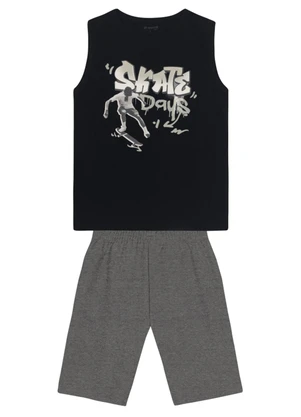 Brandili - Conjunto Infantil Menino de Skate Preto - BRANDILI