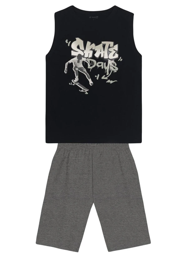 Brandili - Conjunto Infantil Menino de Skate Preto