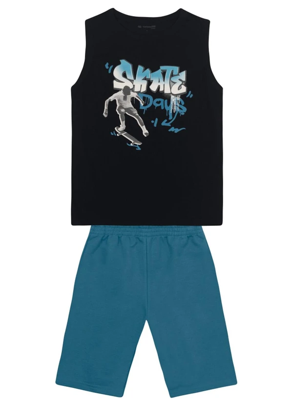 Brandili - Conjunto Infantil Menino de Skate Preto