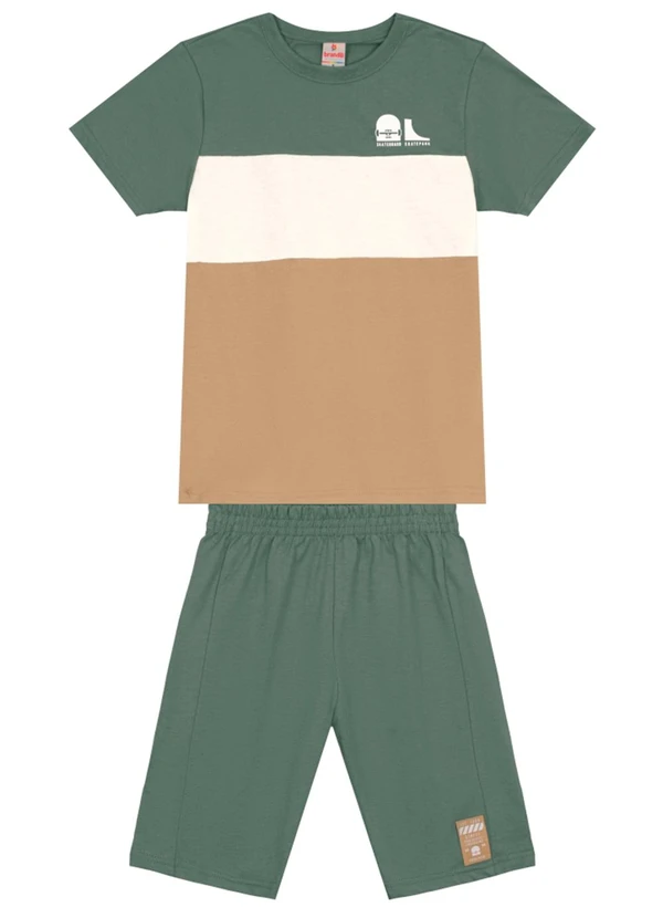 Brandili - Conjunto Infantil Menino de Skate Verde