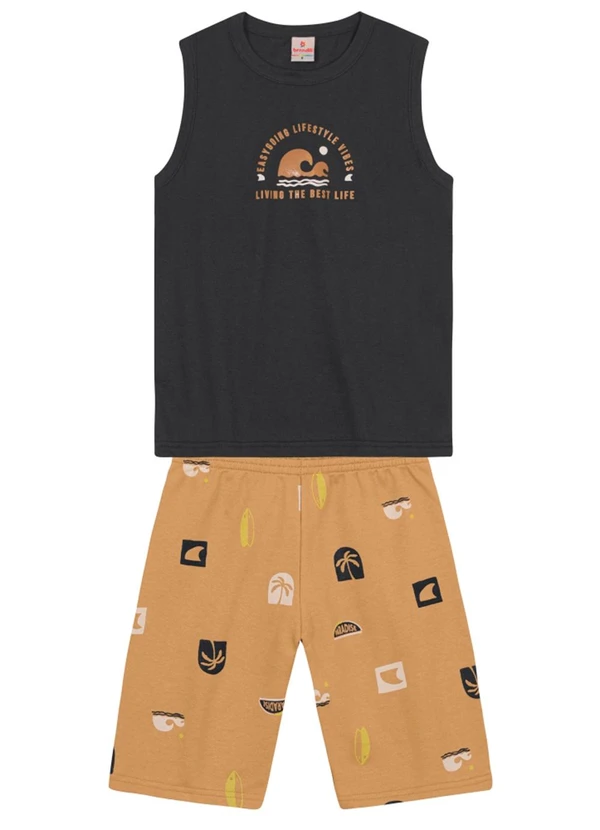 Brandili - Conjunto Infantil Menino de Surf em Gel Cinza