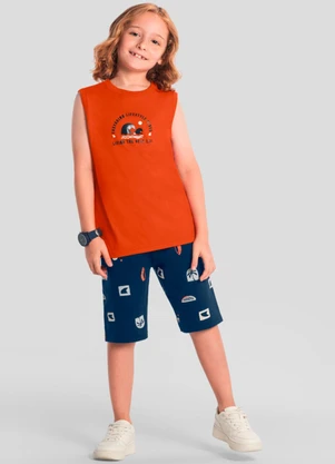 Brandili - Conjunto Infantil Menino de Surf em Gel Laranja - BRANDILI