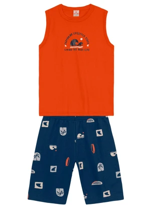 Brandili - Conjunto Infantil Menino de Surf em Gel Laranja - BRANDILI