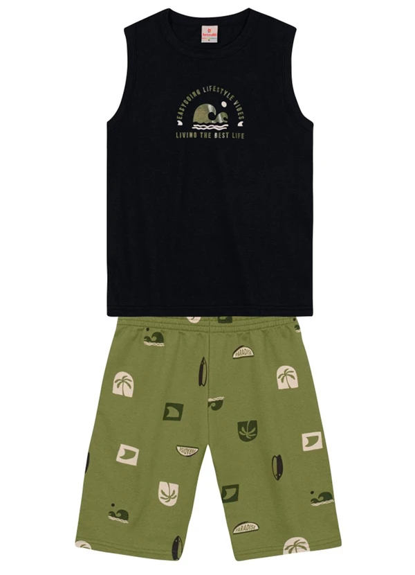 Brandili - Conjunto Infantil Menino de Surf em Gel Preto