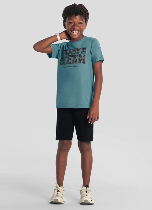 Brandili - Conjunto Infantil Menino em Puff Azul