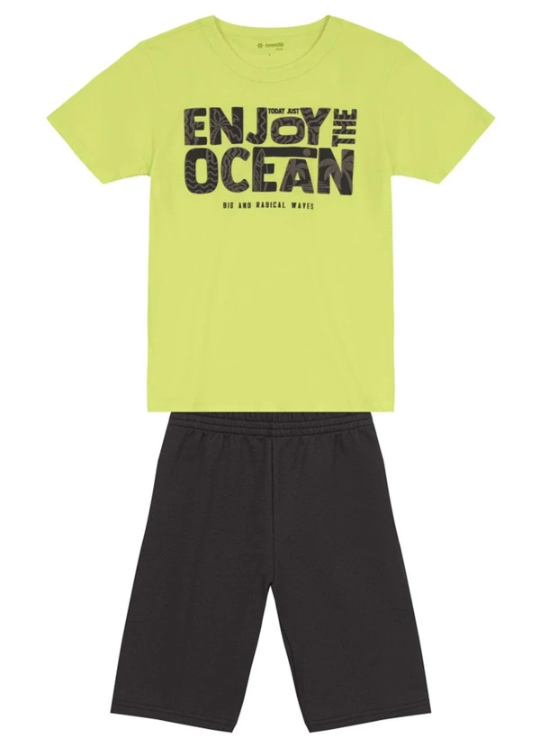 Brandili - Conjunto Infantil Menino em Puff Verde