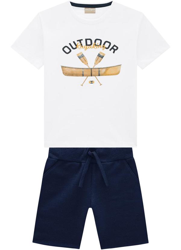 Milon - Conjunto Infantil Menino Estampa Branco