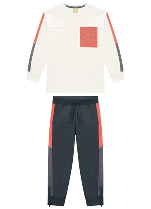Milon - Conjunto Infantil Menino Estampa Off White - MILON