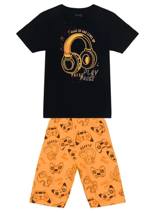 Brandili - Conjunto Infantil Menino Gamer Preto - BRANDILI